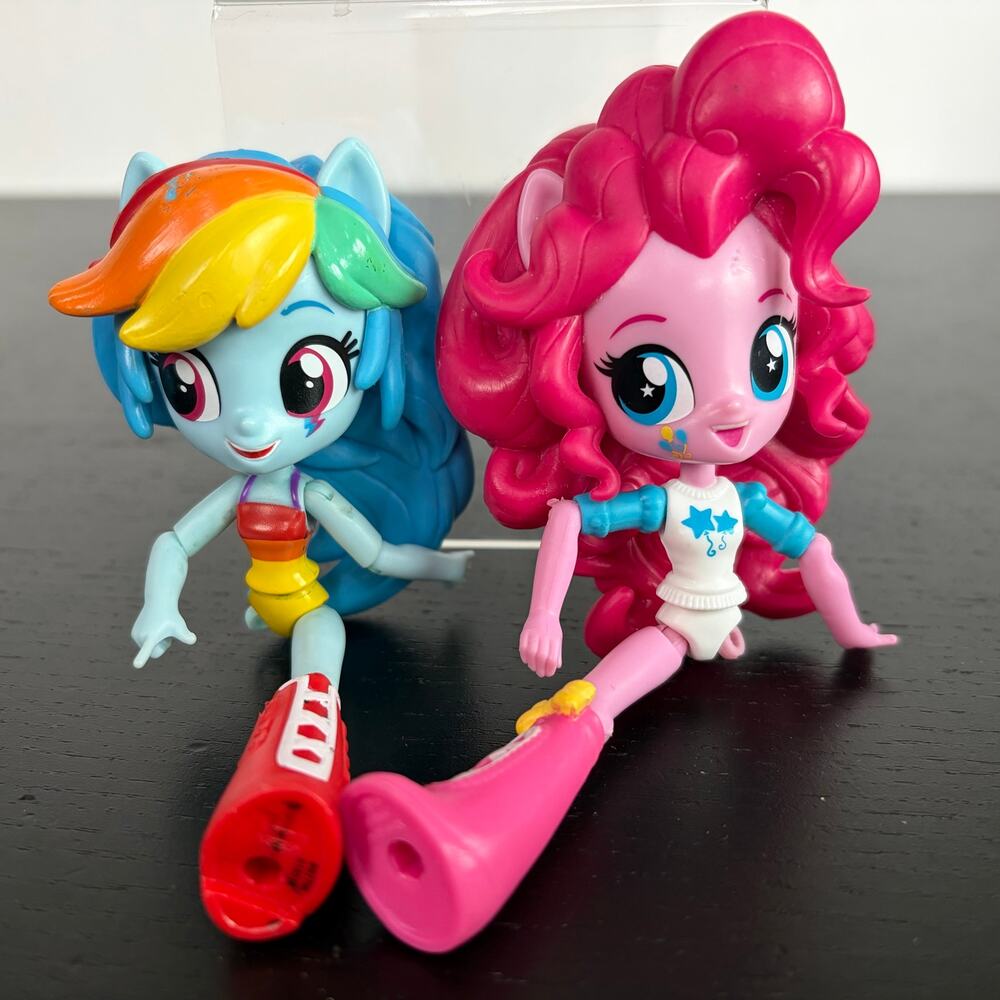 My Little Pony Equestria Girls Minis Dolls Rainbow Dash & Pinkie Pie Damaged Lot